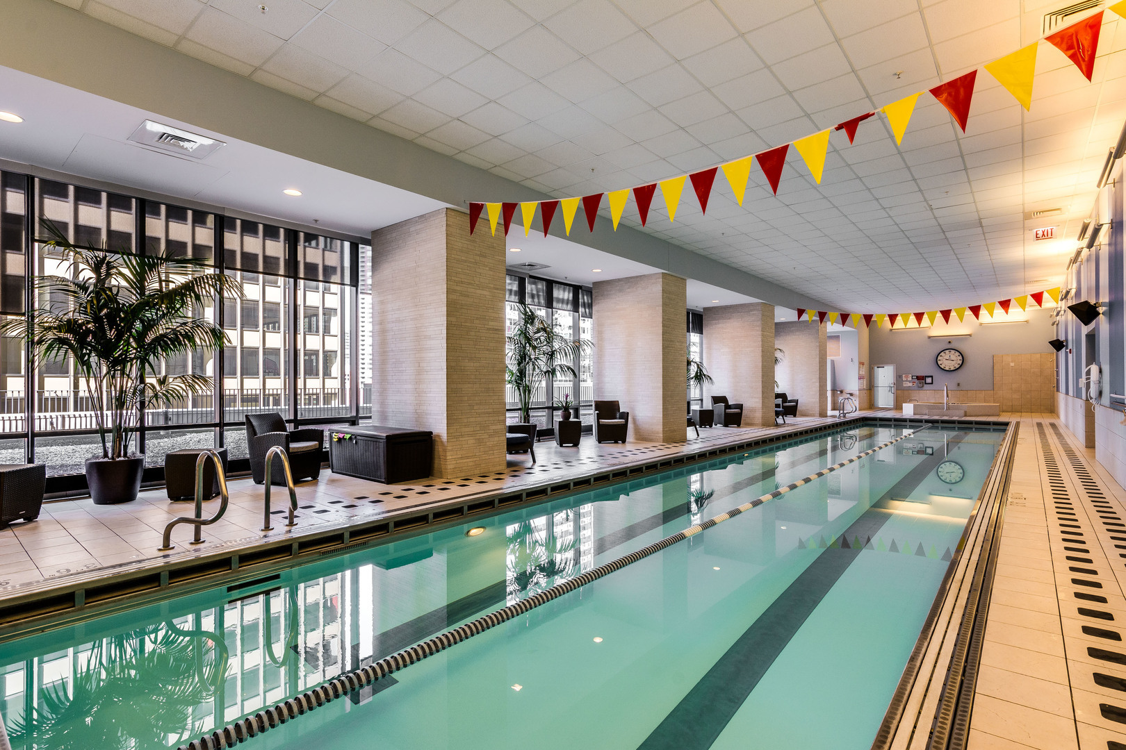 225 North Columbus Drive, Unit 5311 Chicago, IL 60601 - Photo 25 of 36 a view of swimming pool with a large window