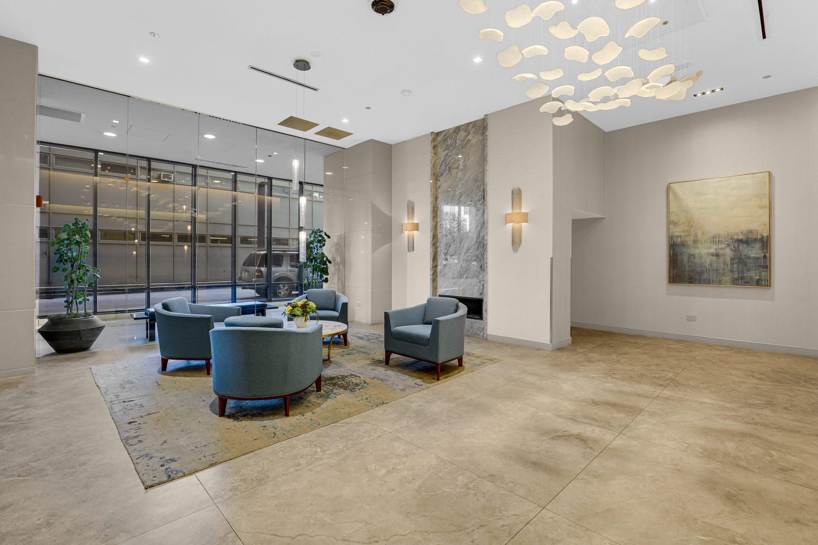 225 North Columbus Drive, Unit 5311 Chicago, IL 60601 - Photo 35 of 36 a living room with furniture and a potted plant