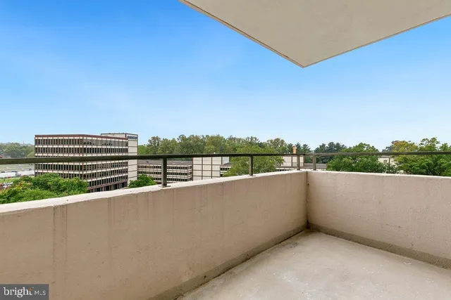 a view of balcony with city view