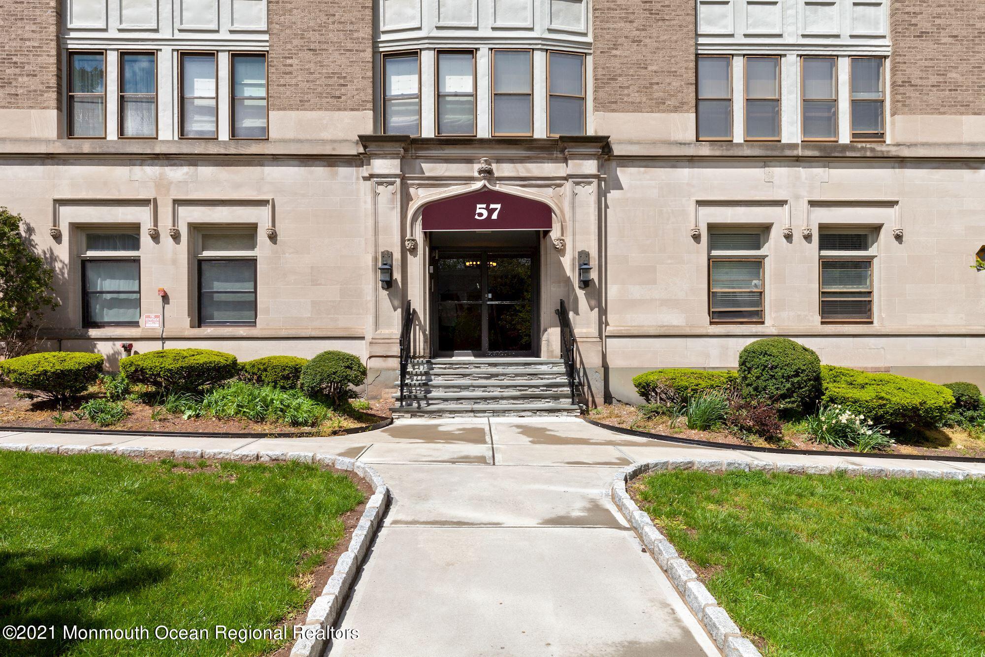 front view of a brick building