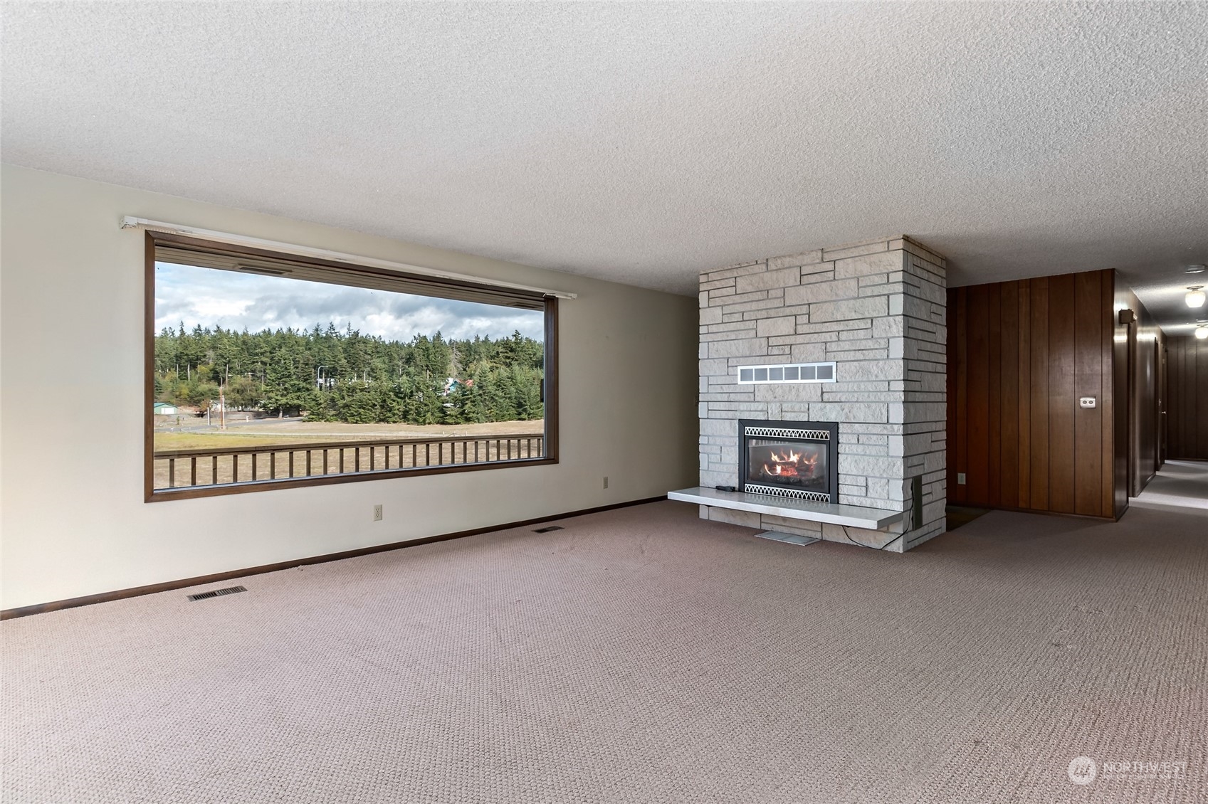739 West Banta Road Oak Harbor, WA 98277 - Photo 25 of 40 a view of an empty room with a fireplace and a window