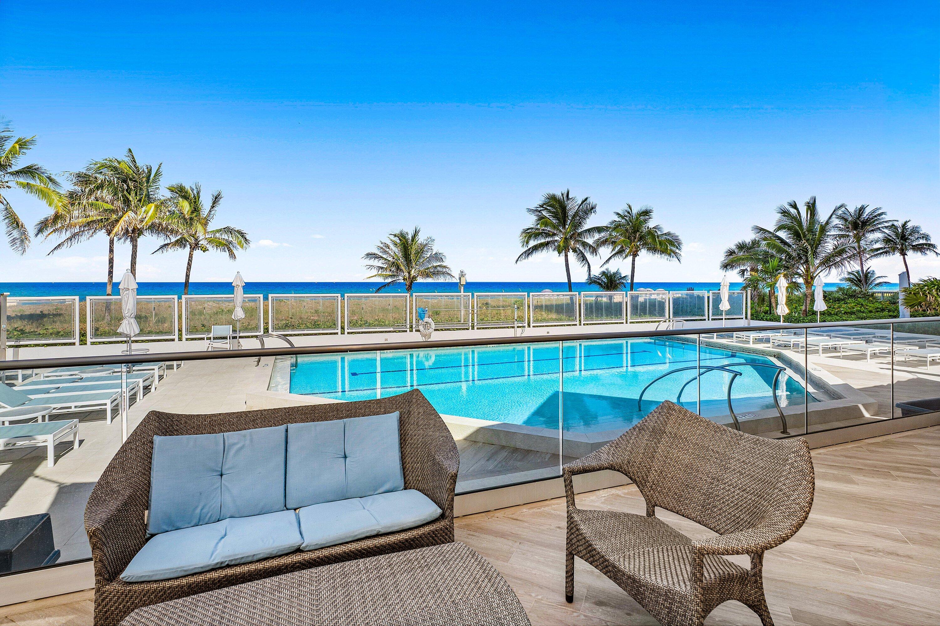 1500 South Ocean Boulevard, Unit 604 Boca Raton, FL 33432 - Photo 43 of 61 a view of swimming pool with outdoor seating and plants