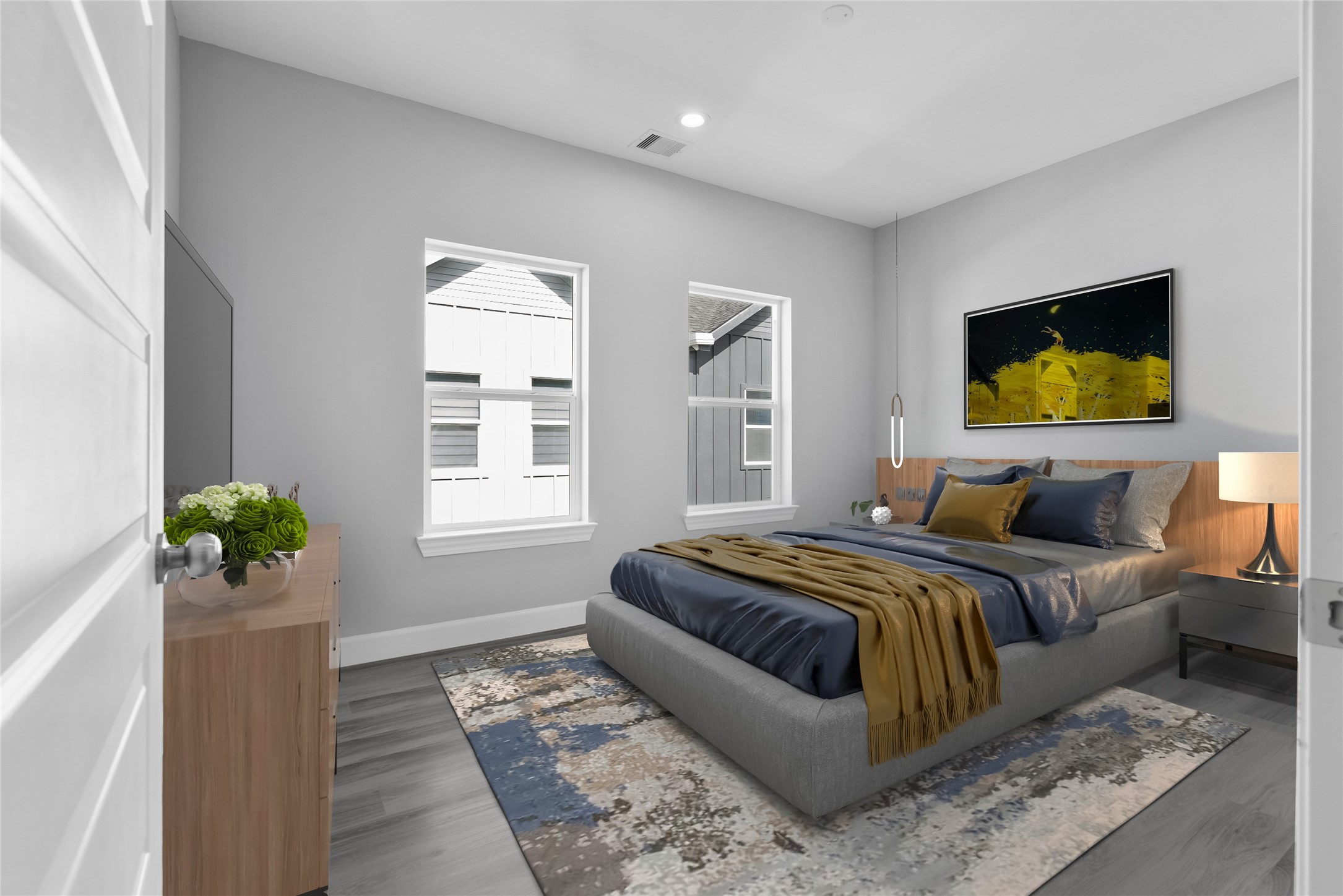 1210 West 17th Street, Unit E Houston, TX 77008 - Photo 27 of 36 Guest bedroom - Third floor virtually staged to illustrate potential