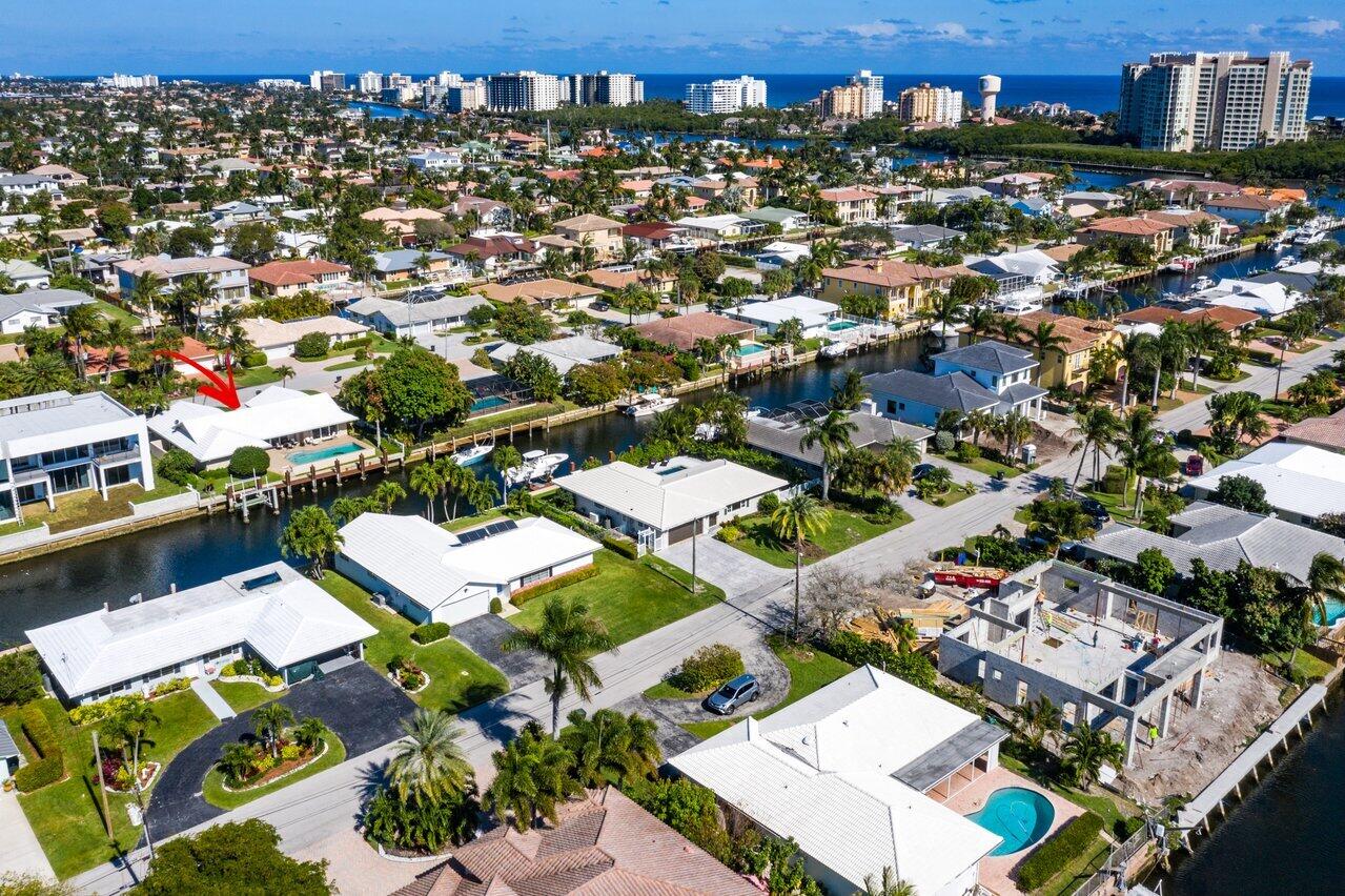 an aerial view of multiple house