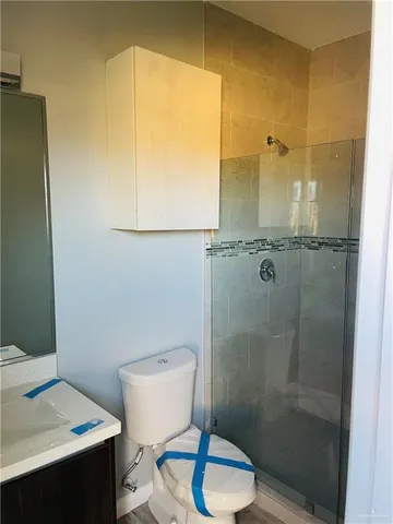 a bathroom with a sink and a shower