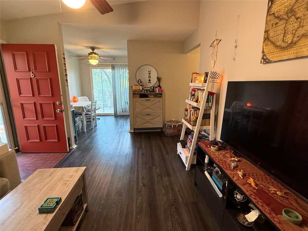 816 Ramble Lane, Unit B Austin, TX 78745 - Photo 23 of 27 a view of a livingroom with furniture and a flat screen tv