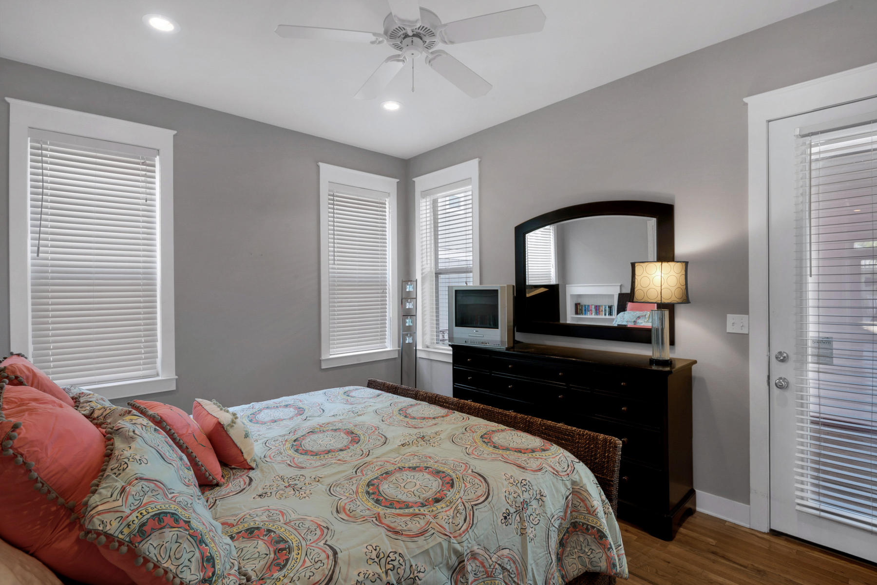 41 East Blue Crab Loop Inlet Beach, FL 32461 - Photo 25 of 63 a bedroom with a bed and a mirror on dresser