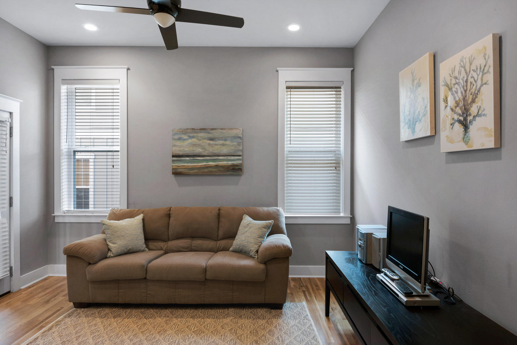 41 East Blue Crab Loop Inlet Beach, FL 32461 - Photo 33 of 63 a living room with furniture and a flat screen tv