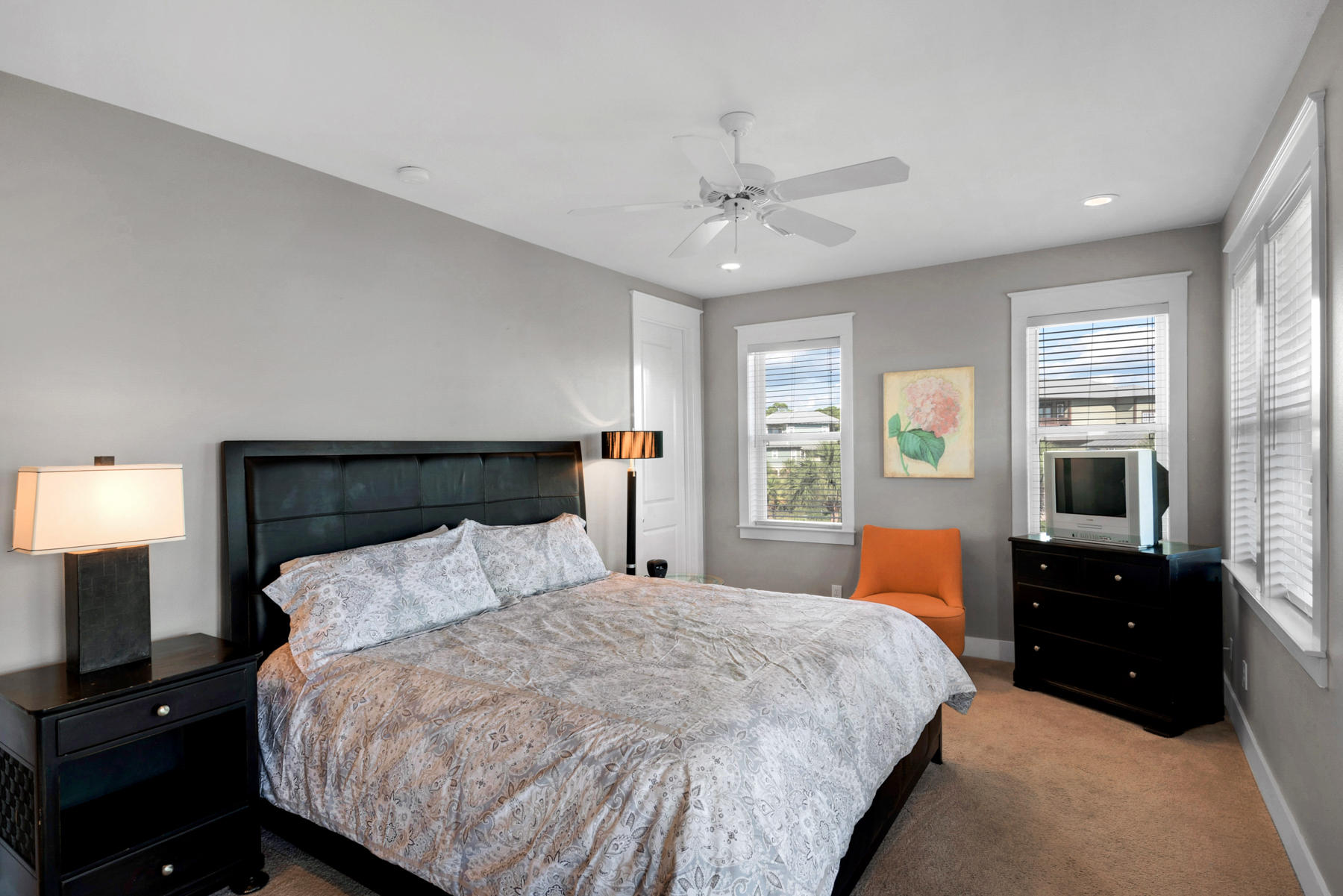 41 East Blue Crab Loop Inlet Beach, FL 32461 - Photo 41 of 63 a bedroom with a bed and lamp on dresser