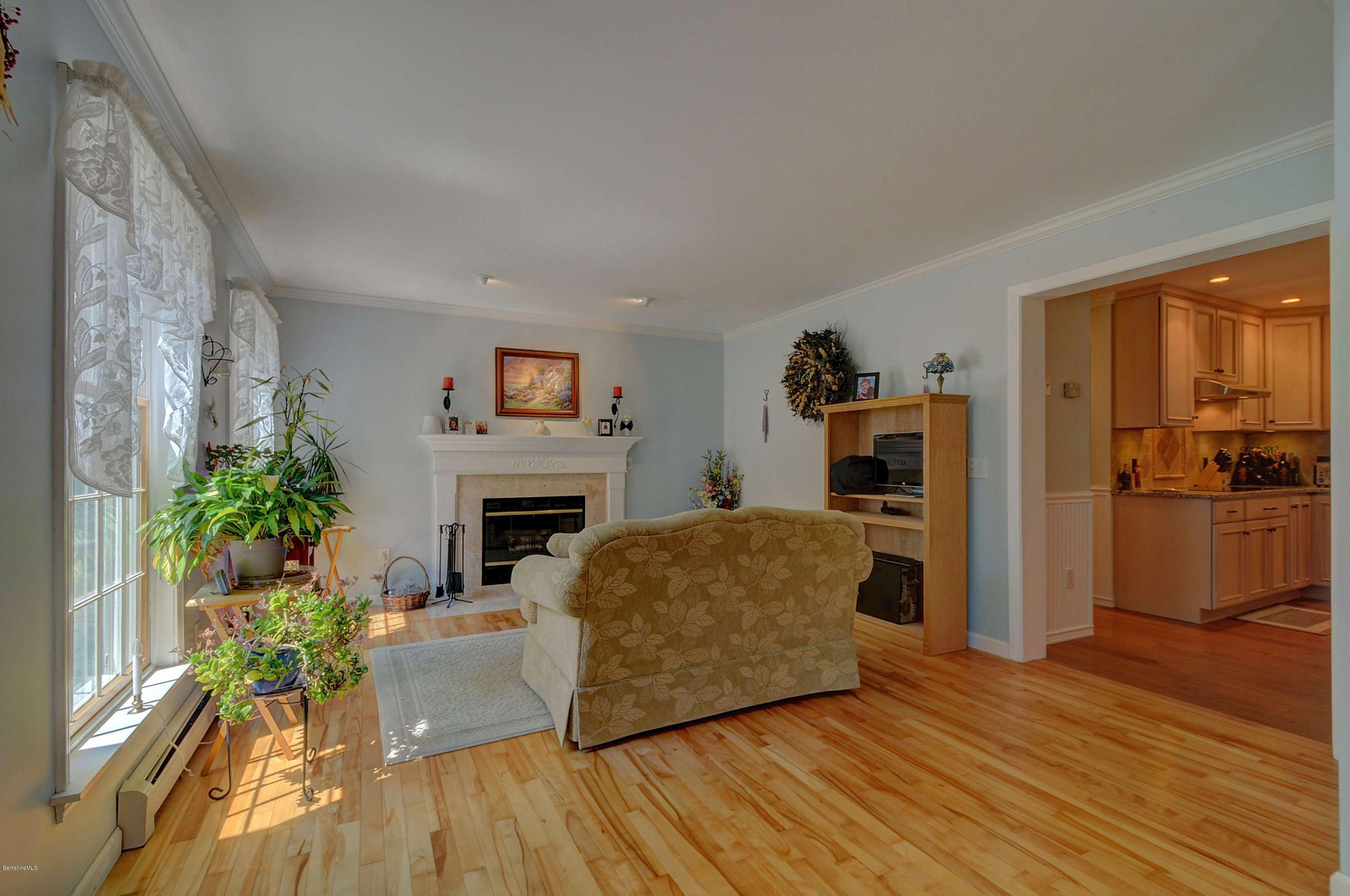 265 Smith Road Hinsdale, MA 01235 - Photo 12 of 27 a living room with furniture a fireplace and a potted plant