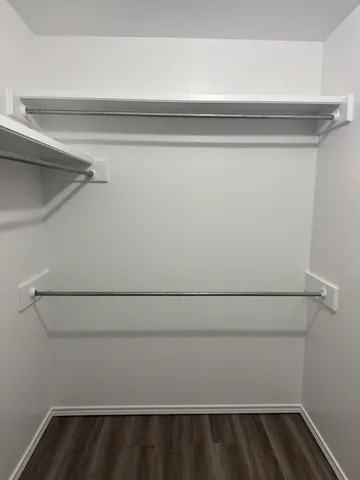 a view of small space with racks on the wall