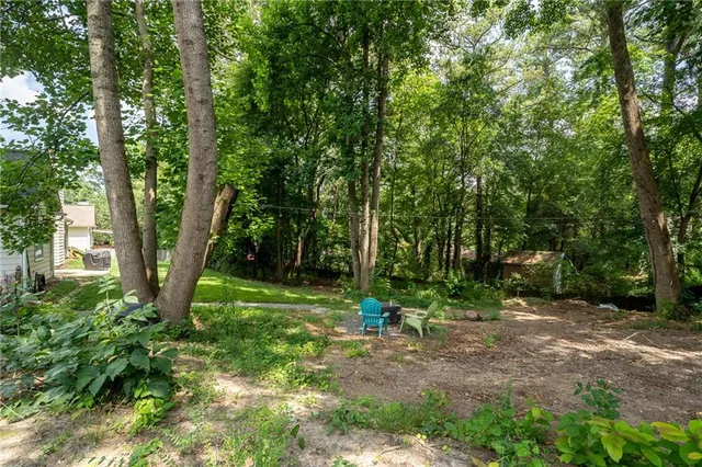 a house view with a garden space