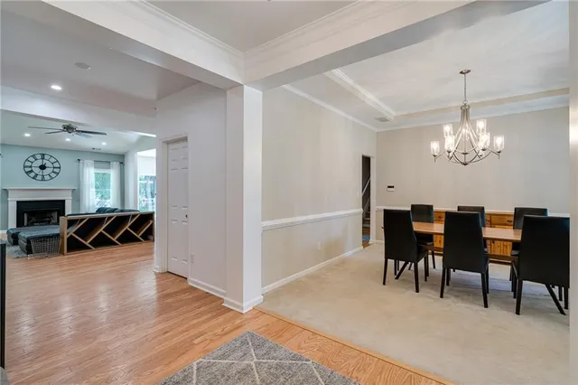 a view of a livingroom and dining room