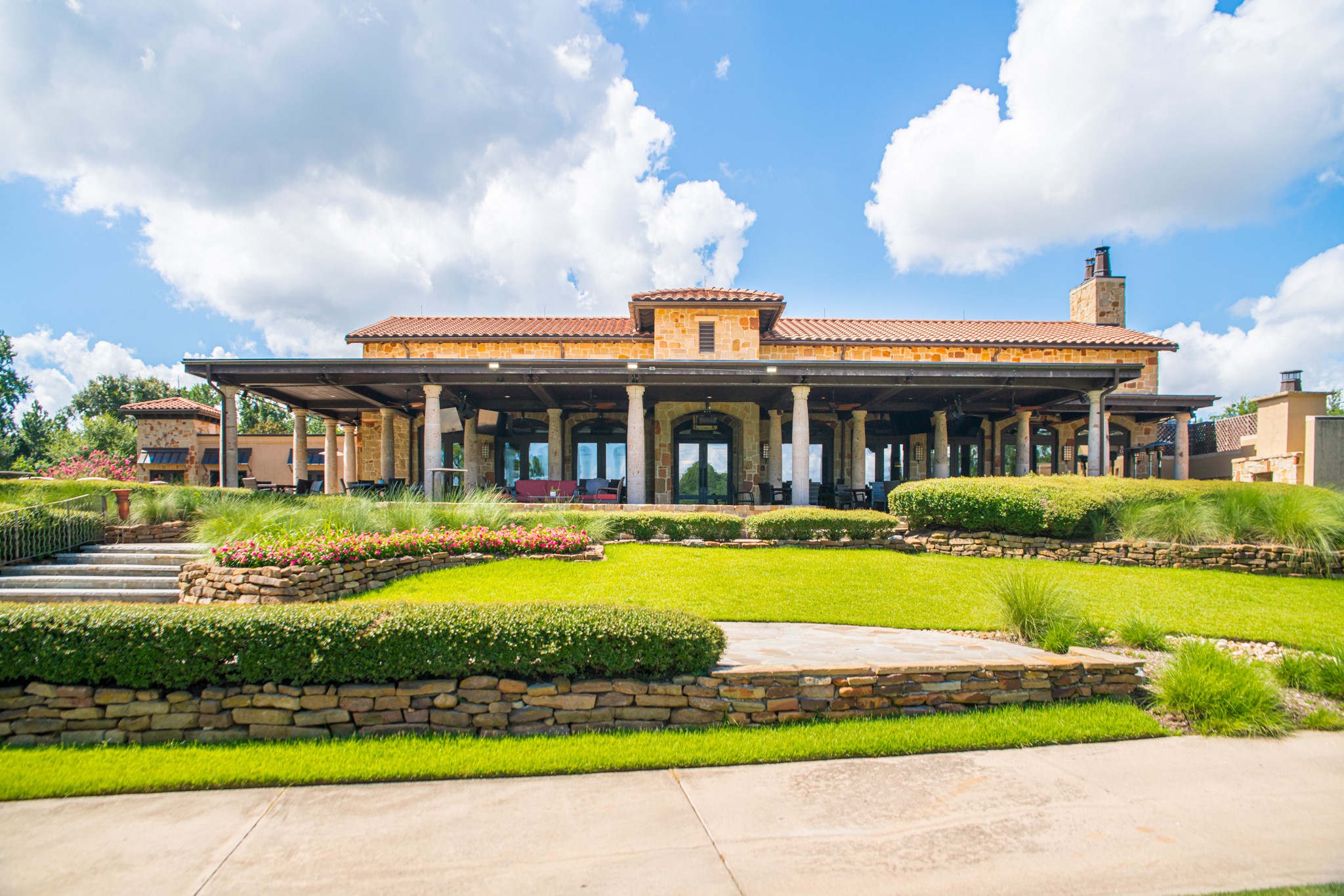 123 Mediterra Way Spring, TX 77389 - Photo 20 of 30 a view of a house with swimming pool and a yard