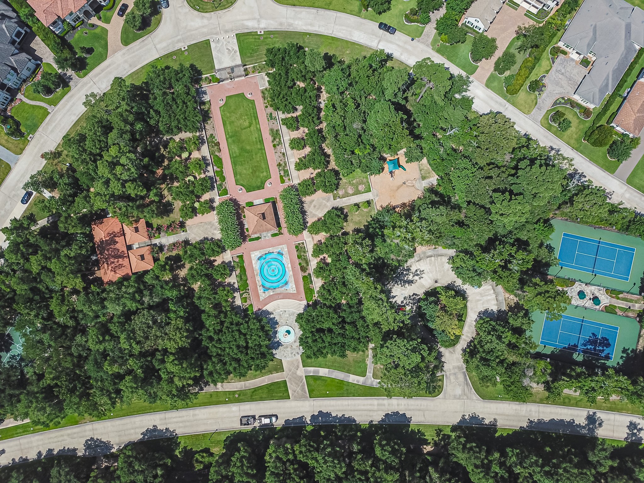 123 Mediterra Way Spring, TX 77389 - Photo 22 of 30 an aerial view of a house with garden space and street view