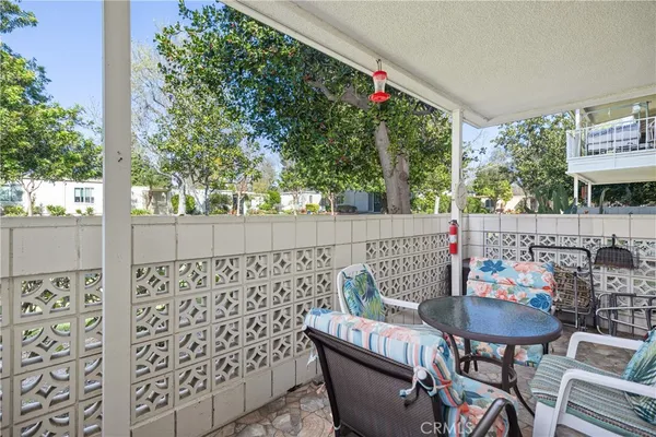 a outdoor view with a seating space