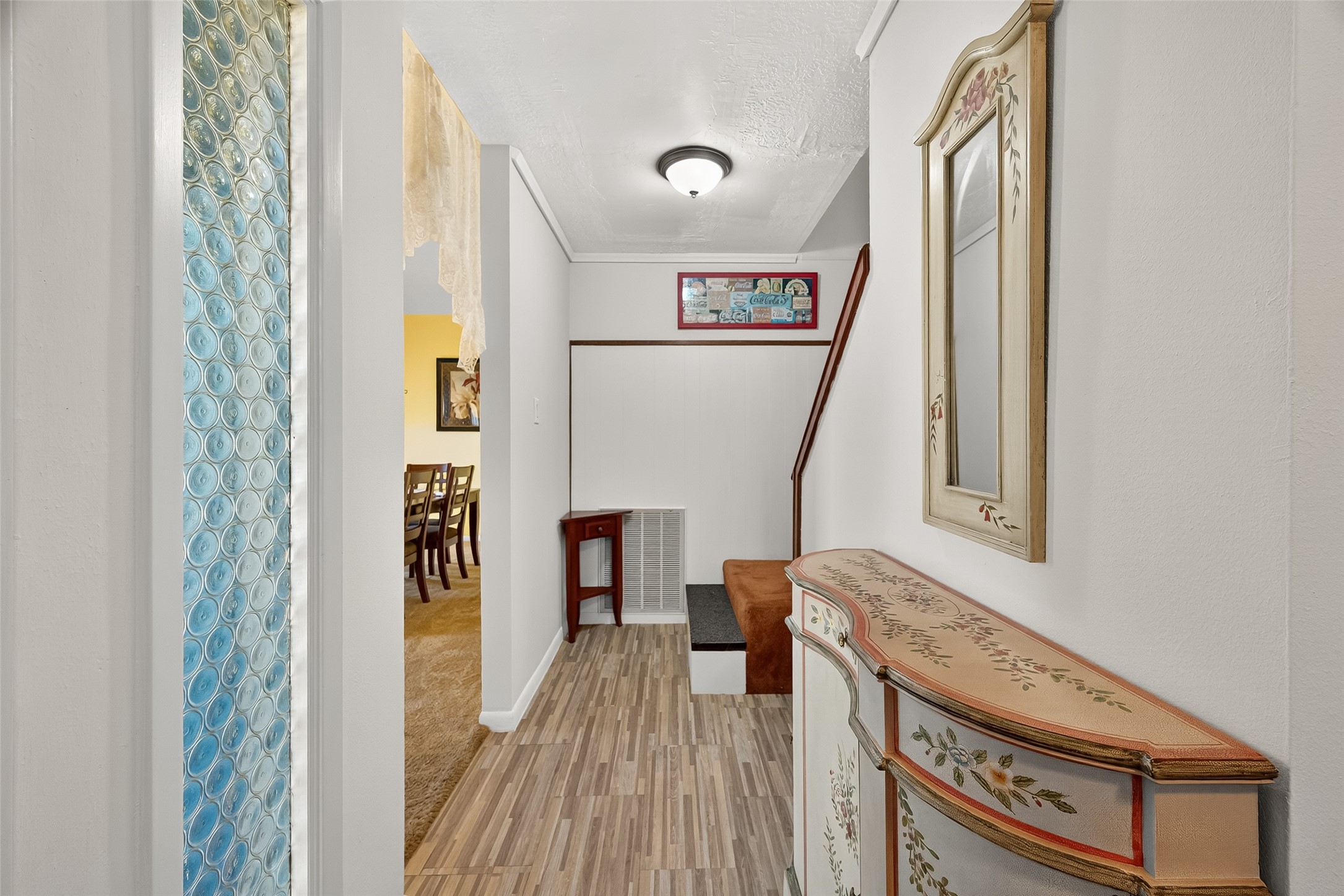 4802 Mistletoe Road Pasadena, TX 77505 - Photo 7 of 41 a view of a hallway with wooden floor and staircase