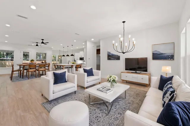 a bathroom with a shower and mirror