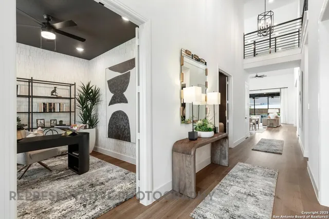 a living room with furniture