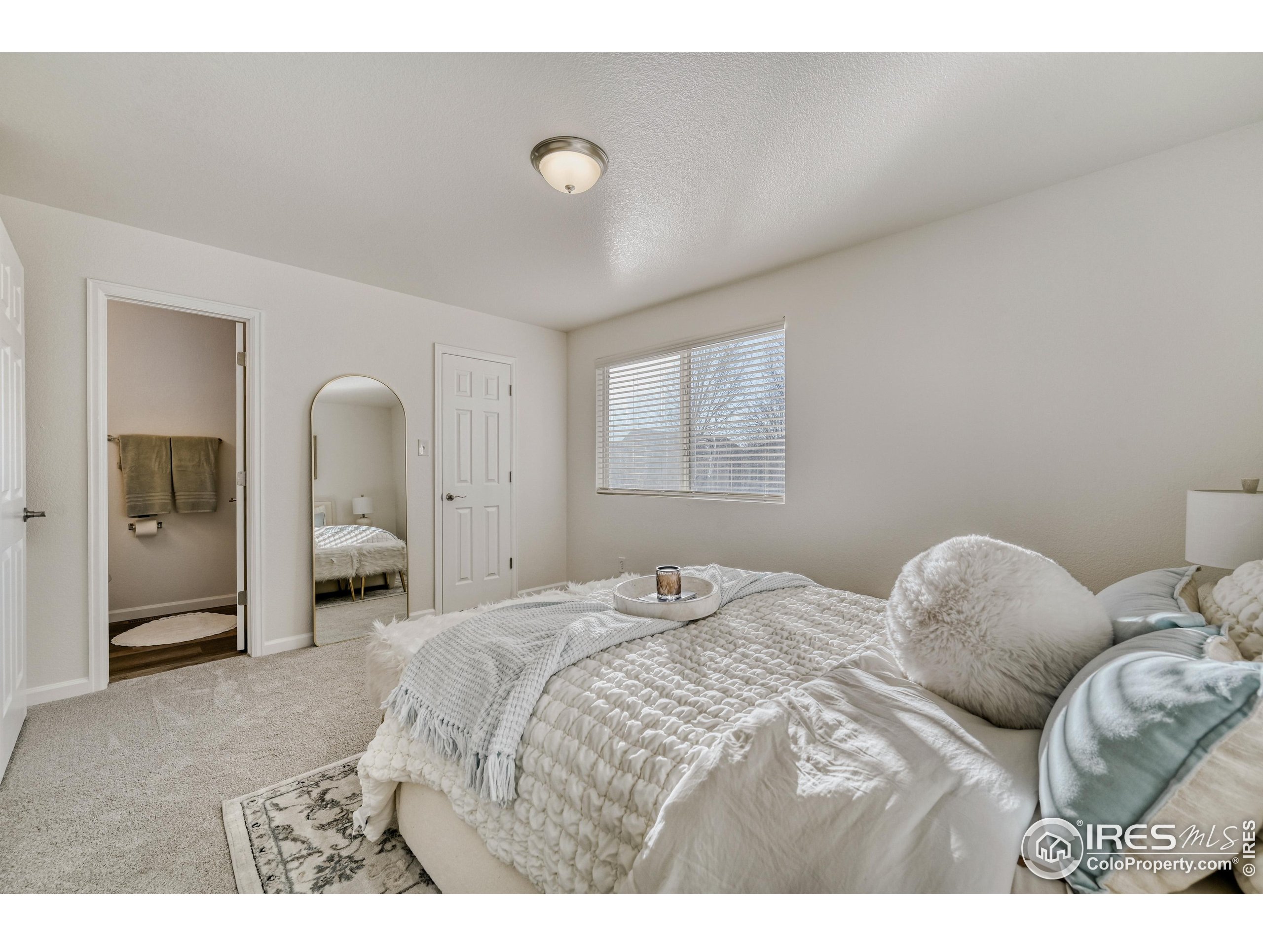 6130 Gorham Street Frederick, CO 80530 - Photo 26 of 48 a bedroom with a bed and a large mirror