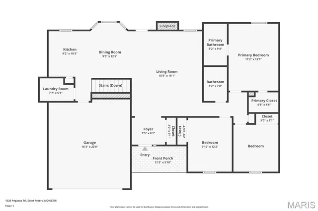 $299,900 | 1326 Pegasus Trail, St. Peters, MO 63376