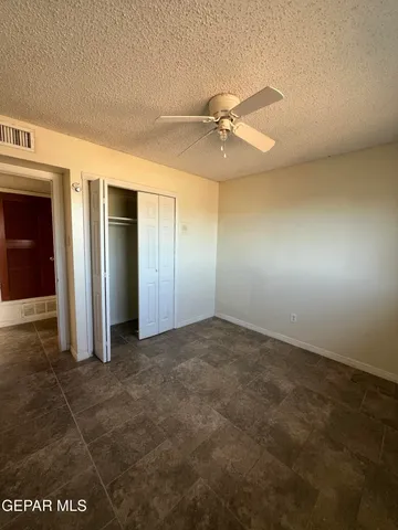 a view of a room with a window