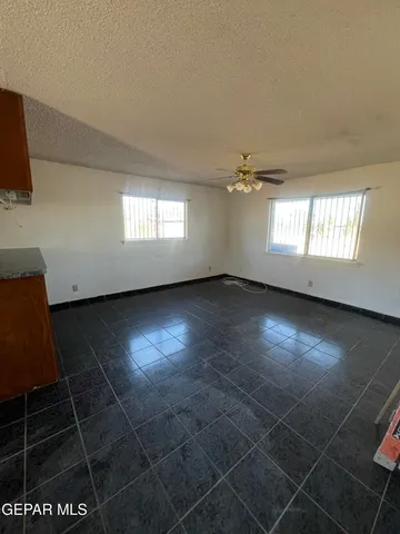 a view of a livingroom with a window