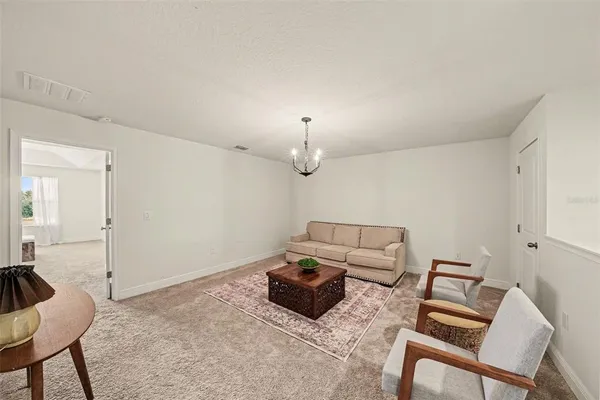 a living room with furniture