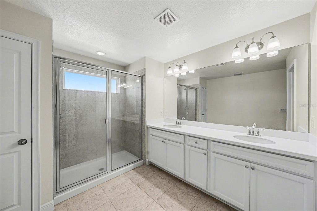 10210 Newel Valley Loop Riverview, FL 33569 - Photo 16 of 30 a bathroom with a double vanity sink mirror and shower