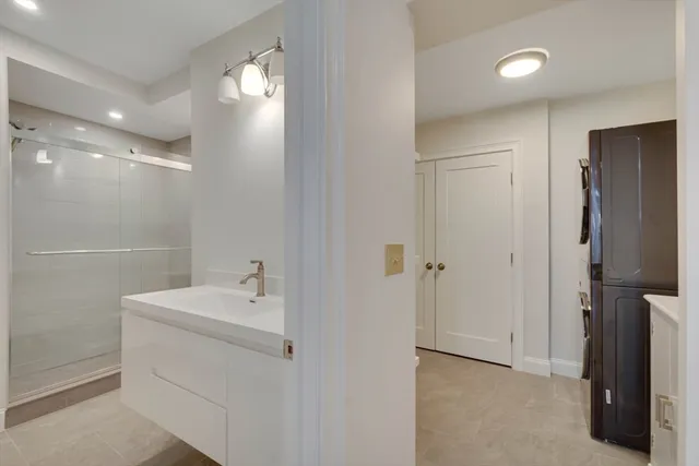 a view of a closet area with empty room