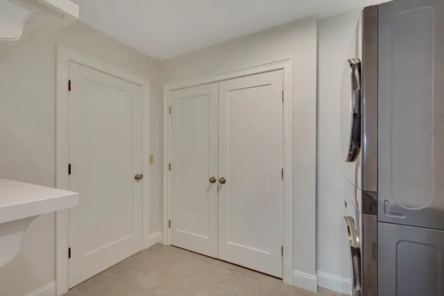 a view of entryway with wooden floor