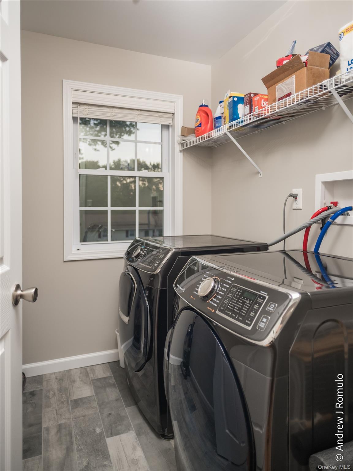 14 Robalene Drive Goshen, NY 10924 - Photo 26 of 39 Washroom featuring wood finished floors and washing machine and clothes dryer
