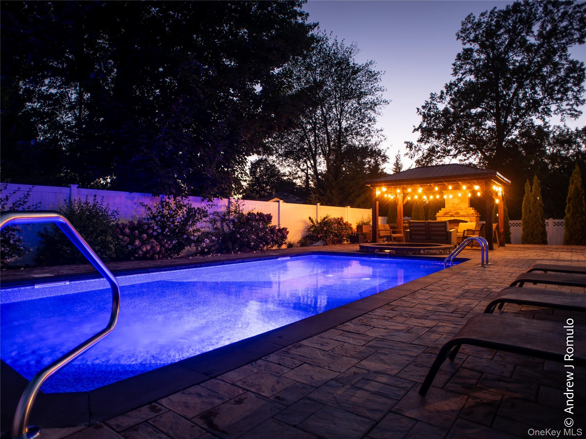14 Robalene Drive Goshen, NY 10924 - Photo 39 of 39 View of swimming pool featuring a fenced backyard, a gazebo, a patio area, and a hot tub