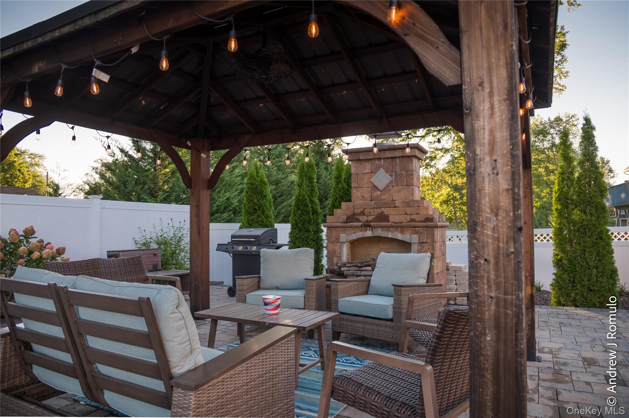 14 Robalene Drive Goshen, NY 10924 - Photo 6 of 39 View of patio / terrace with a gazebo and an outdoor living space with a fireplace