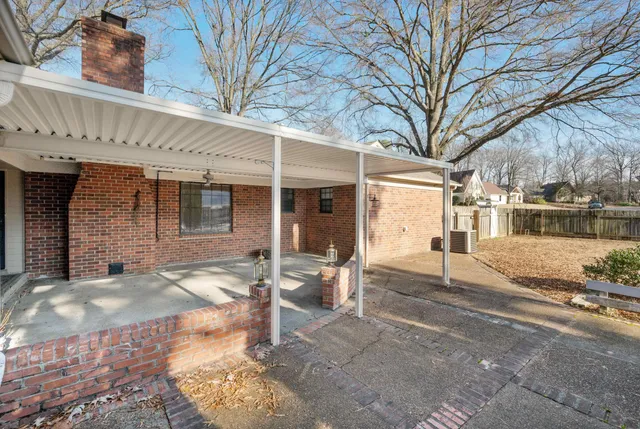 a view of a house with a patio
