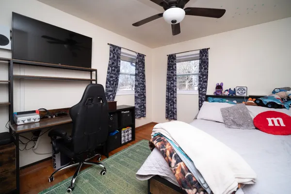 a view of a trees in front of a house