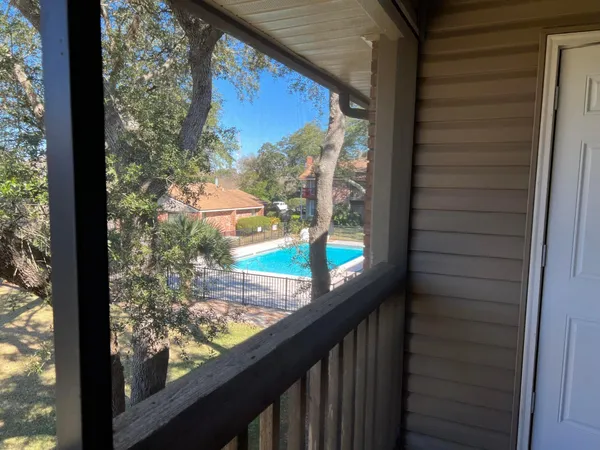 a view of a balcony