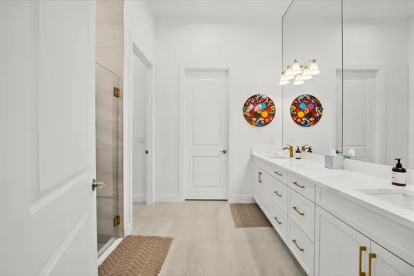 a view of vanity and sink
