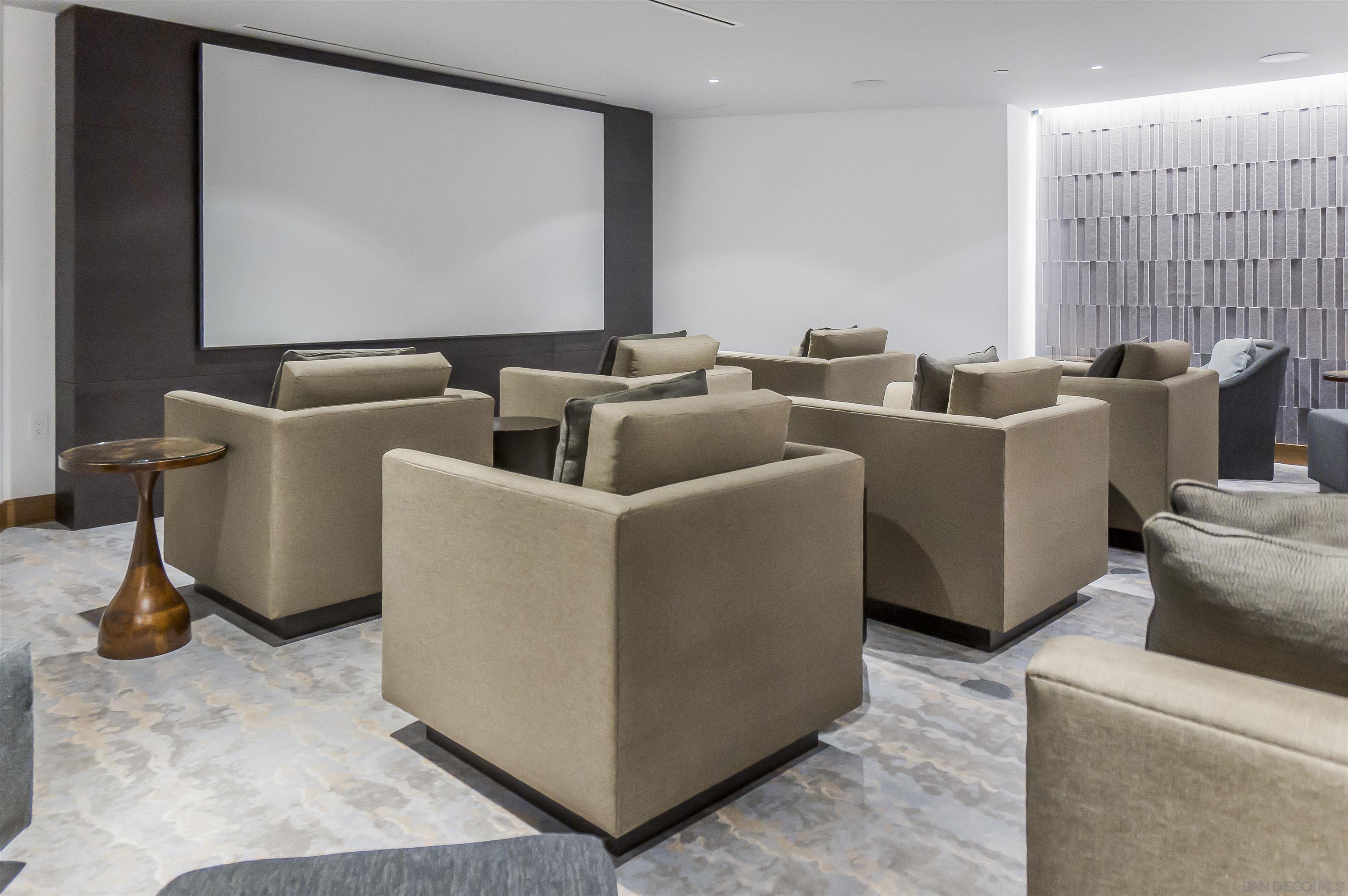 888 E Street, Unit 3602 San Diego, CA 92101 - Photo 30 of 51 a living room with furniture and a flat screen tv