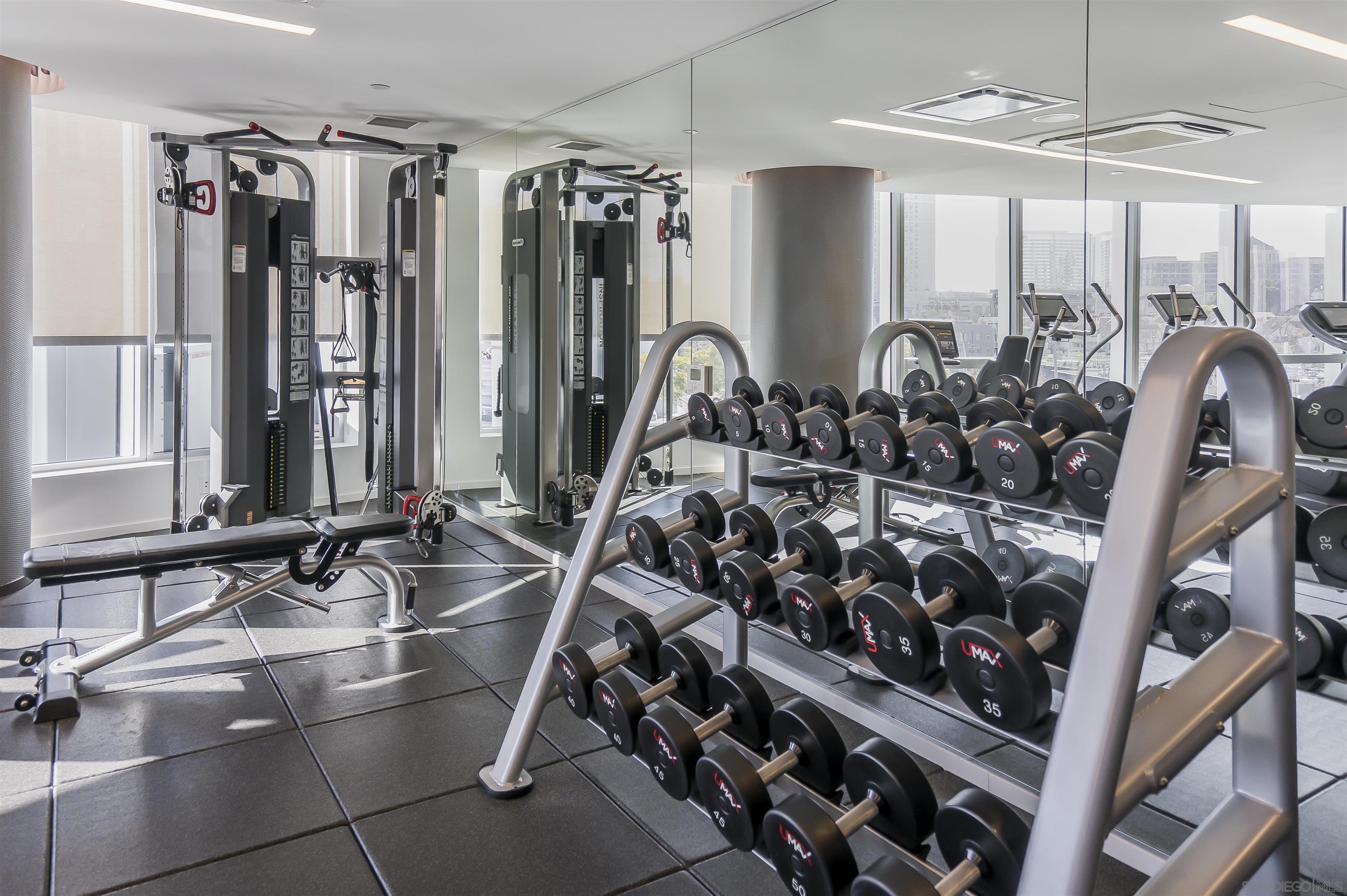 888 E Street, Unit 3602 San Diego, CA 92101 - Photo 46 of 51 a view of a room with gym equipment