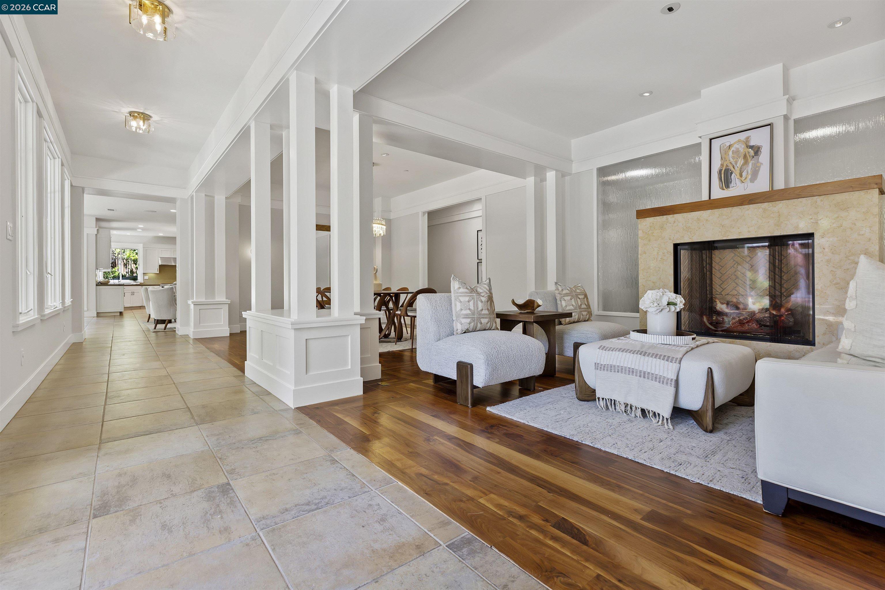 1754 Reliez Valley Road Lafayette, CA 94549 - Photo 21 of 60 a living room with furniture and a fireplace