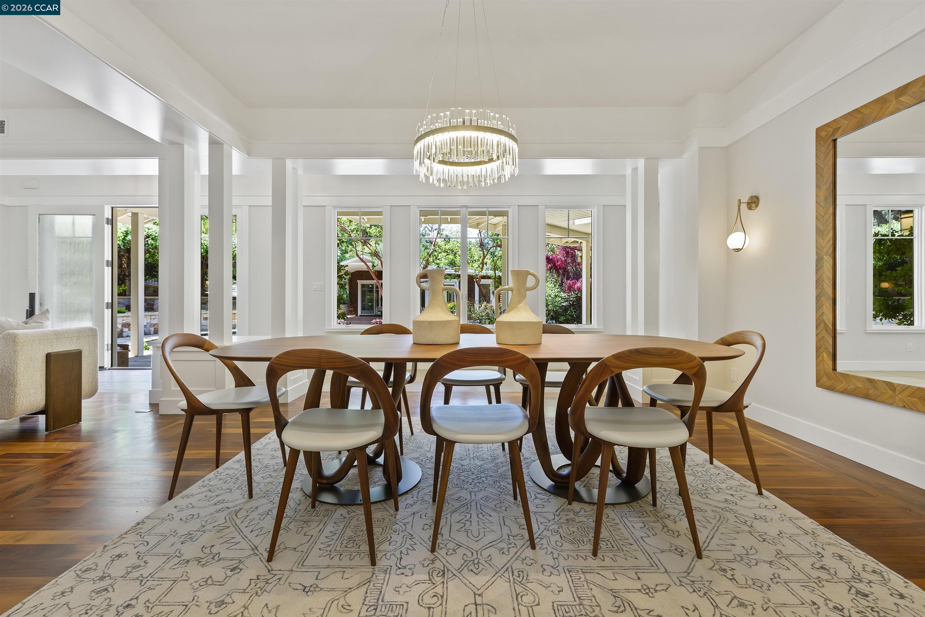 1754 Reliez Valley Road Lafayette, CA 94549 - Photo 22 of 60 a view of a a dining room with furniture window and wooden floor
