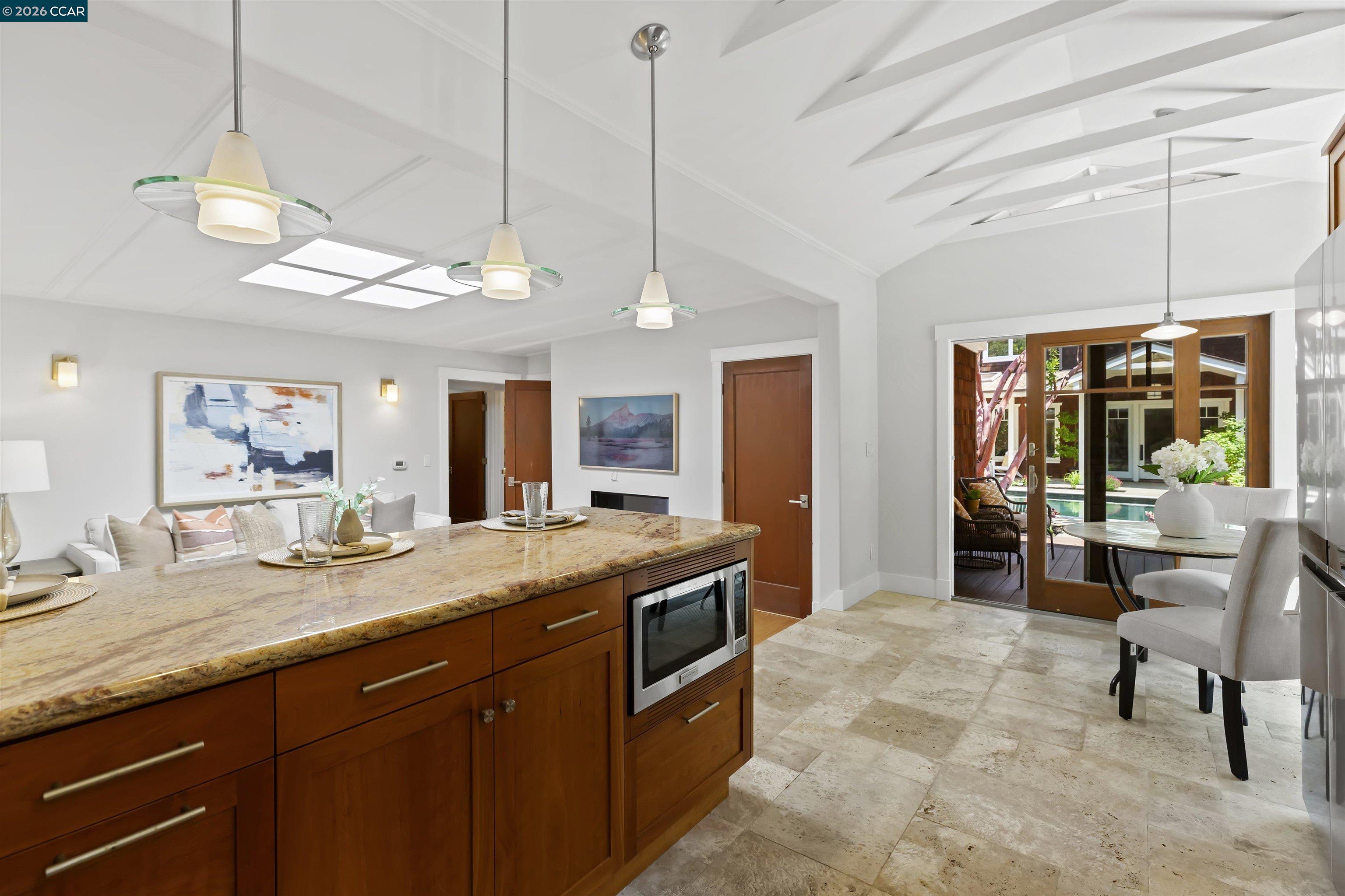 1754 Reliez Valley Road Lafayette, CA 94549 - Photo 38 of 60 a open kitchen with stainless steel appliances granite countertop a stove a sink and a refrigerator