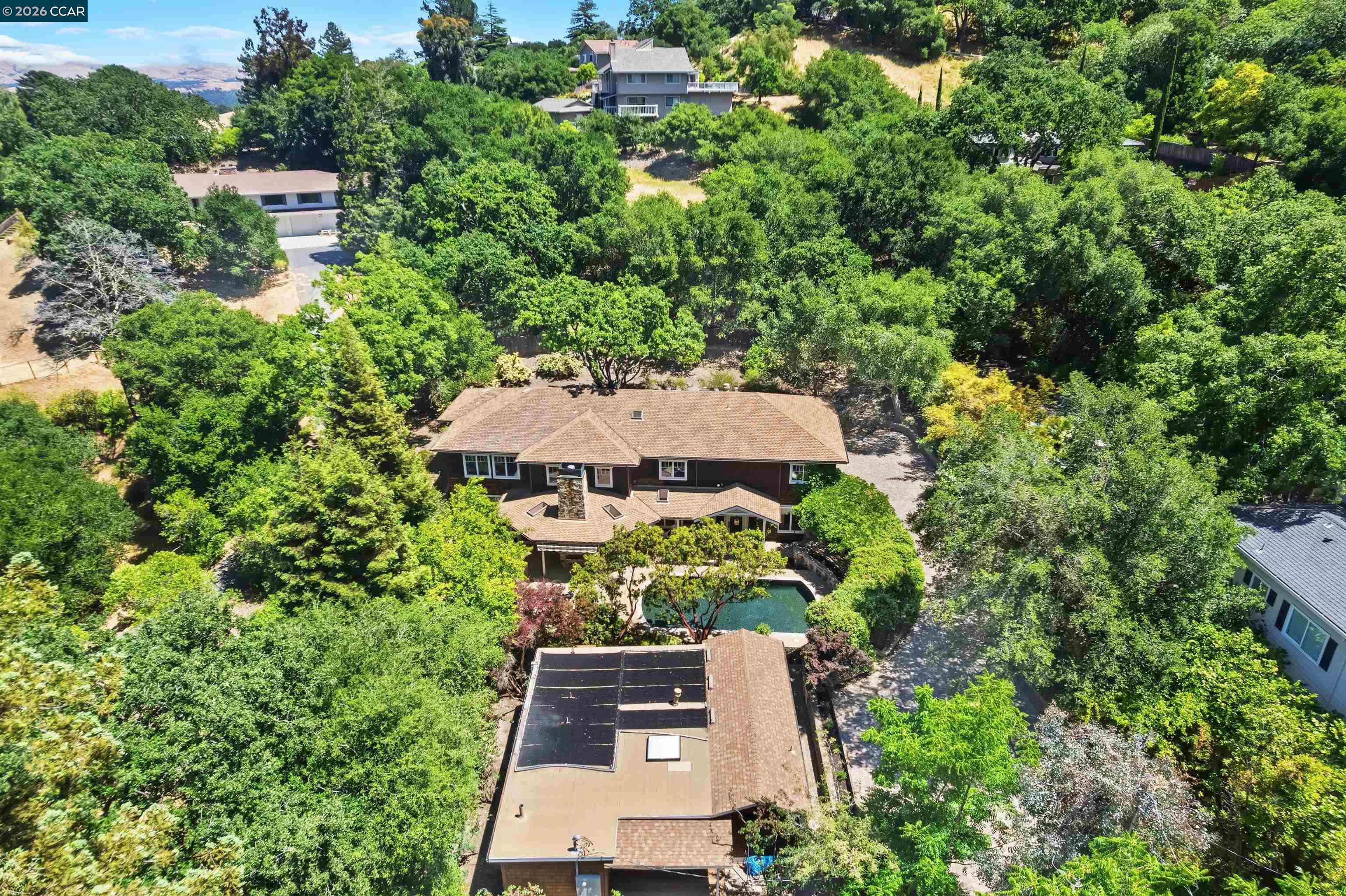 1754 Reliez Valley Road Lafayette, CA 94549 - Photo 46 of 60 an aerial view of a house with a yard