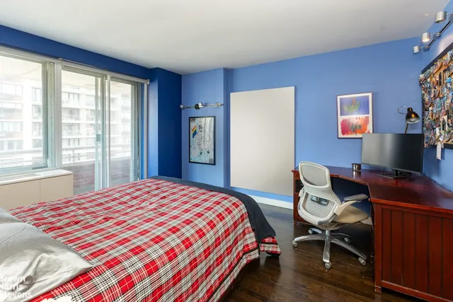 a city view with tall buildings