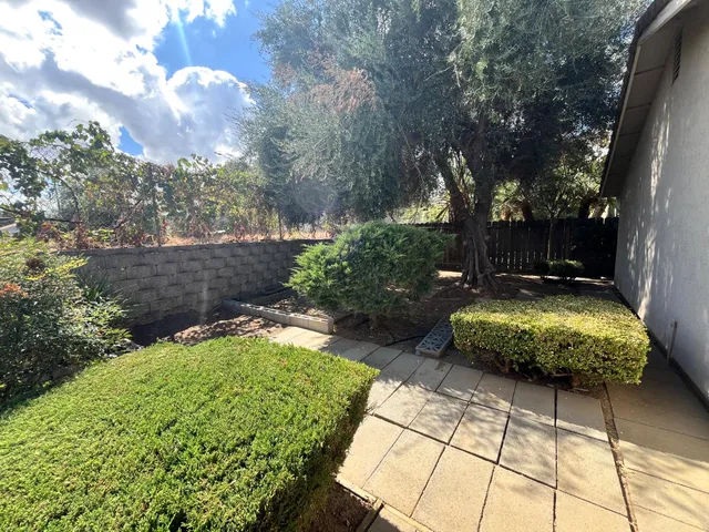 a view of an outdoor space with a garden