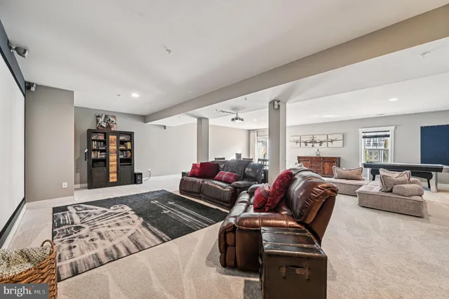 an aerial view of a swimming pool