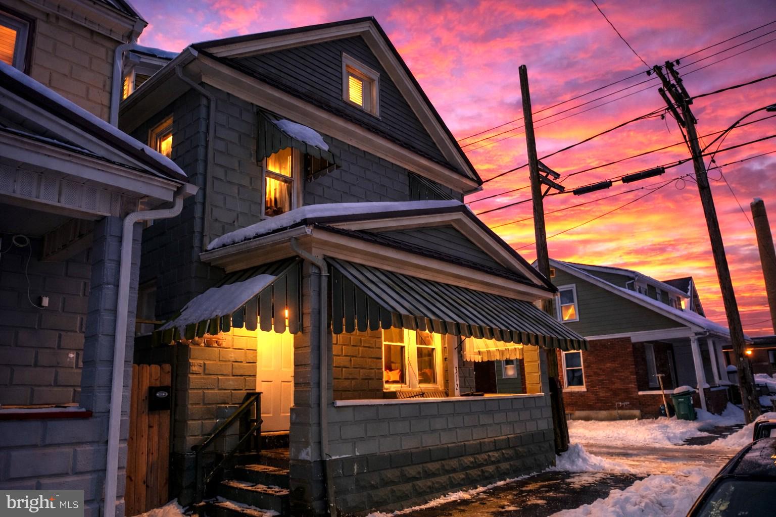 a view of street from balcony