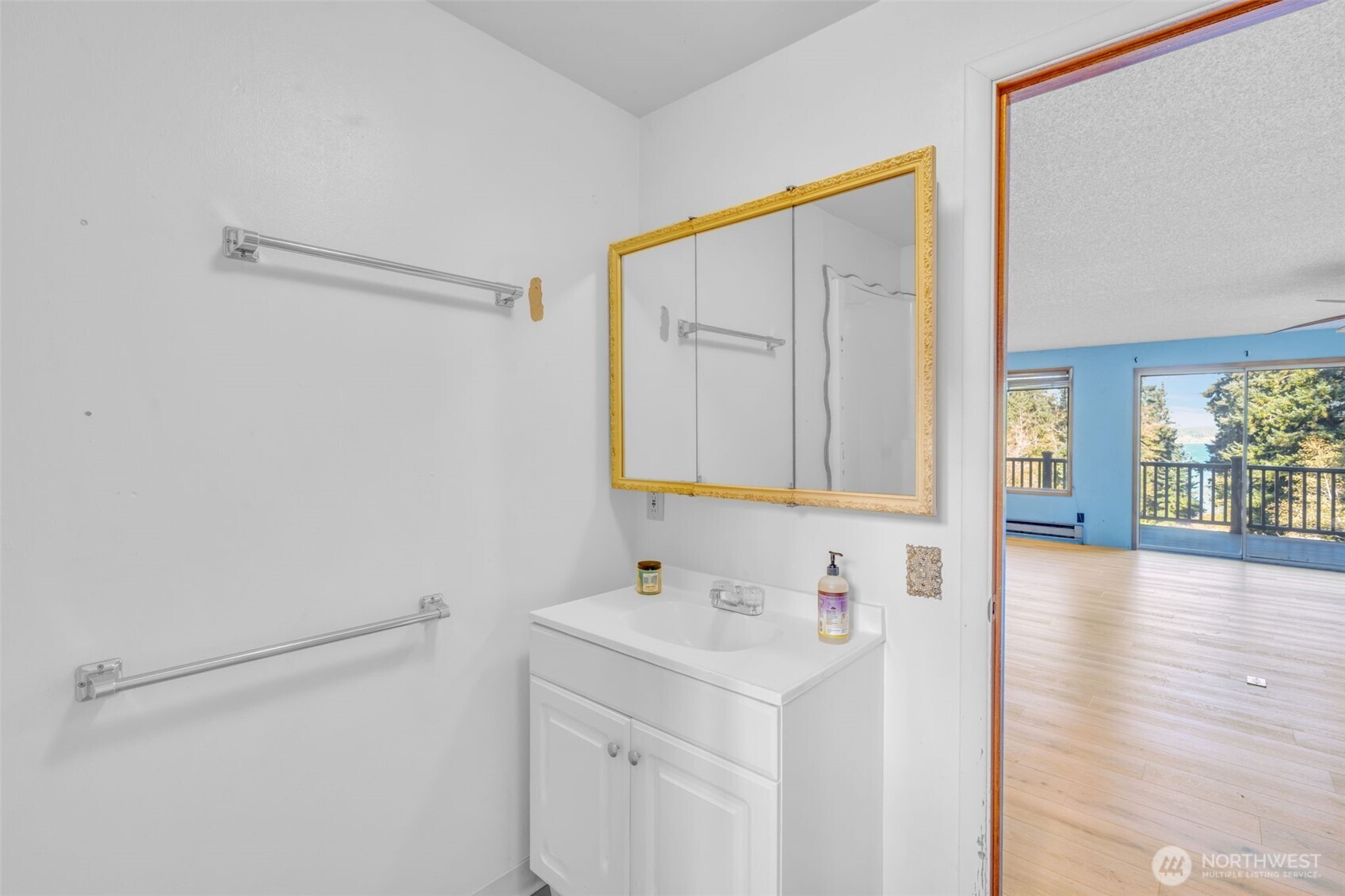 10318 Morris Boulevard Steilacoom, WA 98388 - Photo 13 of 38 a bathroom with a sink and a mirror
