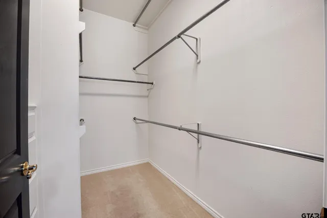 a view of small space with racks on the wall